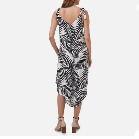 Vince Camuto ~ Palm Print Tie Shoulder Crop Asymmetric Wide Leg Jumpsuit ~ XS - Picture 4 of 9